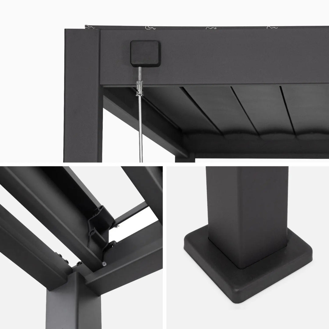 Pergola bioclimatique aluminium 4 x 3 m + 1 store 3 m + 1 store 4 m Triomphe - SWEEEK