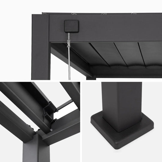 Pergola bioclimatique aluminium 4 x 3 m + 1 store 3 m + 1 store 4 m Triomphe - SWEEEK