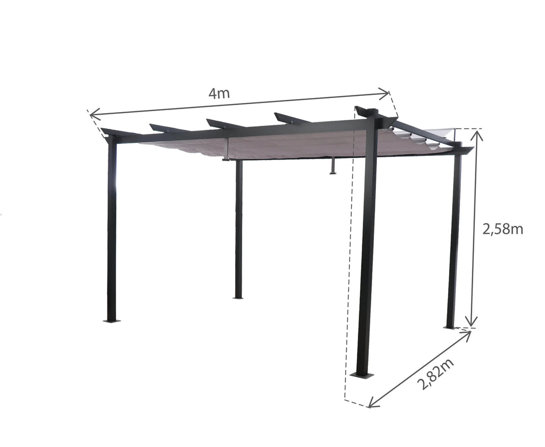 Pergola autoportante  NATERIAL Omega en aluminium gris anthracite 2,82x4m — photo produit