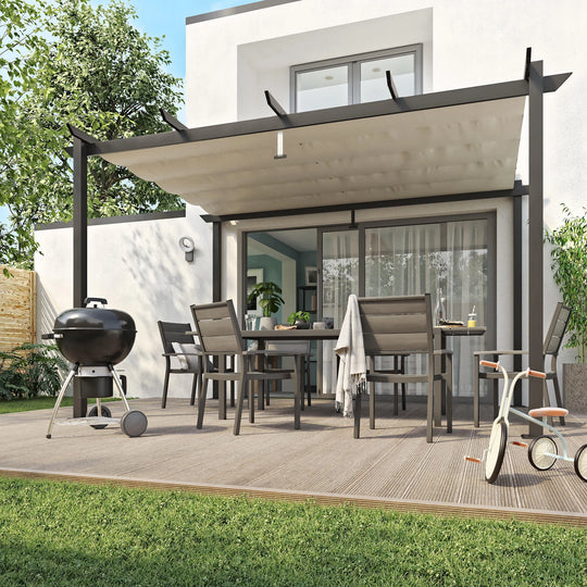 Pergola autoportante  NATERIAL Omega en aluminium gris anthracite 2,82x4m — photo produit