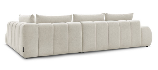 Canapé d'angle Bobochic EVEREST Tissu Chiné Blanc Droit