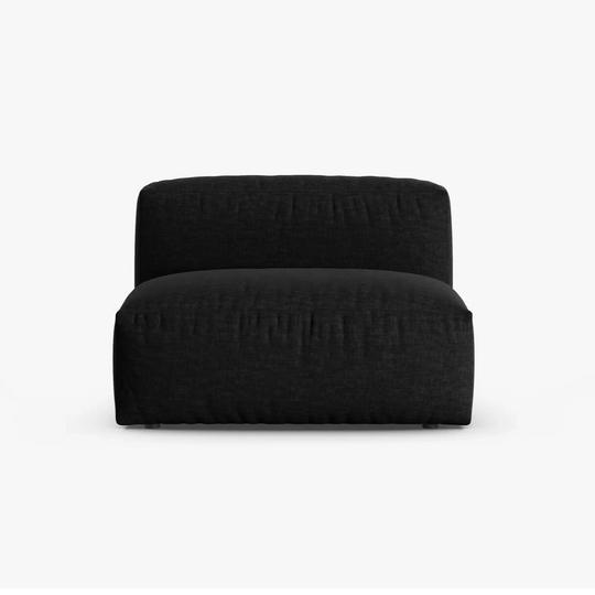 Pouf Martina noir en tissu structurel Boblack