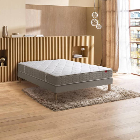 Ensemble matelas Erisia et sommier tapissier nature EPEDA 140x190cm