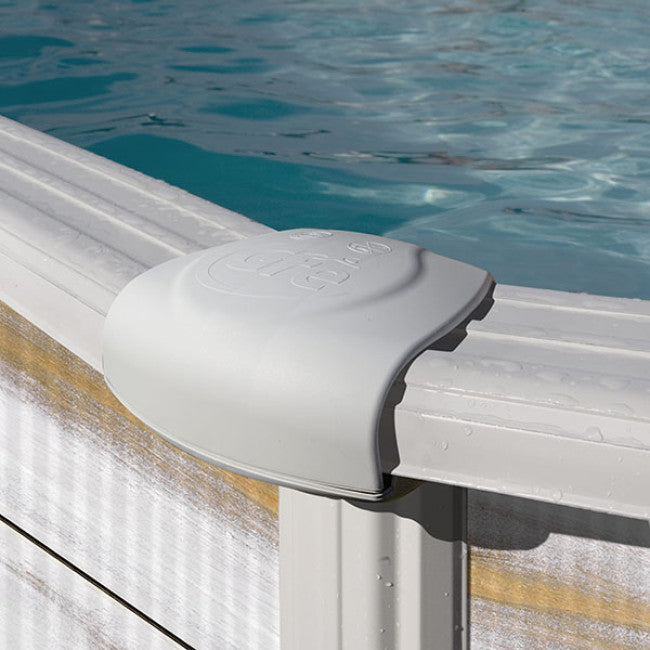 Piscine ronde Finlandia hors sol en acier aspect bois nordique Ø3.50m H1.20m