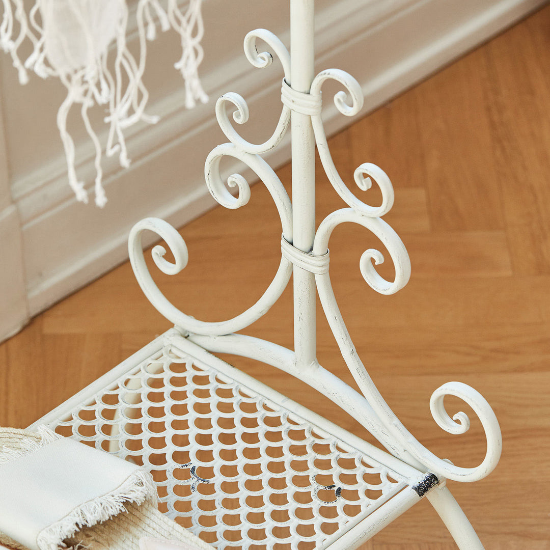 Portant à vêtements LOBEERON Épinay en fer blanc vieilli — photo produit