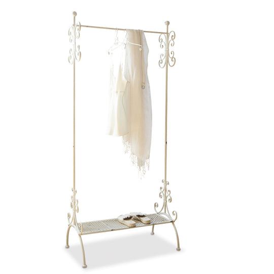 Portant à vêtements LOBEERON Épinay en fer blanc vieilli — photo produit