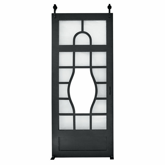 Porte coulissante LOBERON Wilmorton noire avec miroir — photo produit