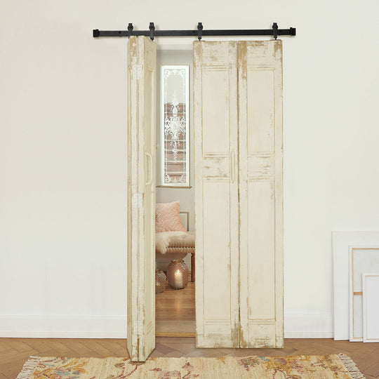 Porte pliante coulissante LOBERON Auberisse blanc vieilli — photo produit