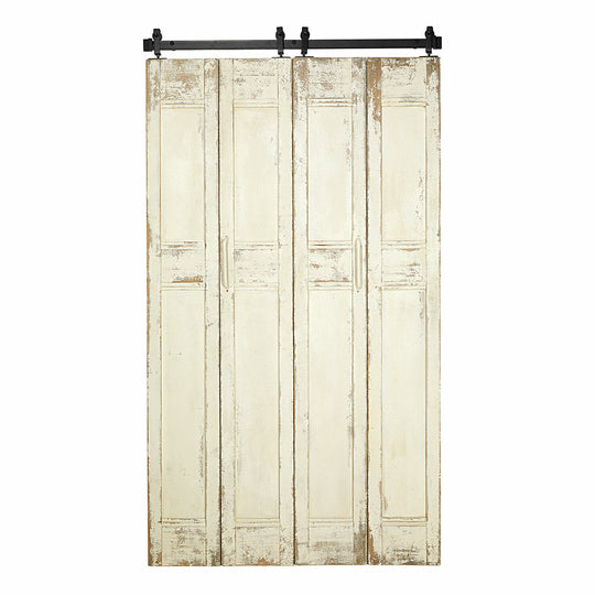 Porte pliante coulissante LOBERON Auberisse blanc vieilli — photo produit
