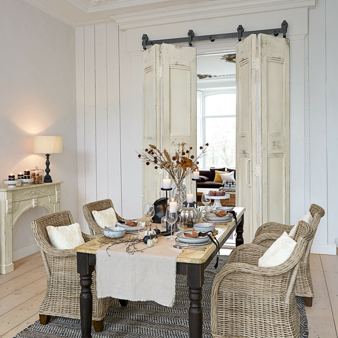 Porte pliante coulissante LOBERON Auberisse blanc vieilli — photo produit