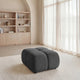 Pouf CASANOVA Constance en tissu chenille gris foncé