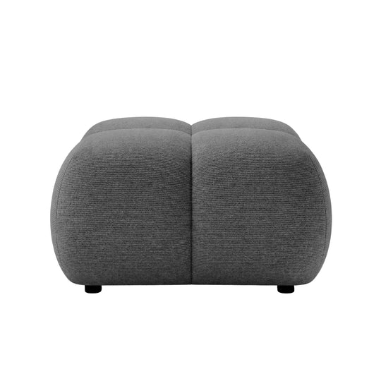 Pouf CASANOVA Constance en tissu chenille gris foncé