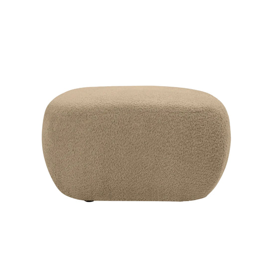 Pouf CASANOVA Santiago en tissu bouclette café