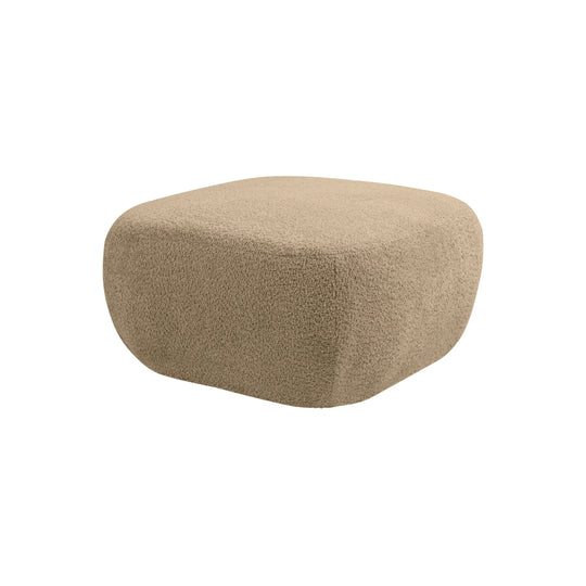 Pouf CASANOVA Santiago en tissu bouclette café