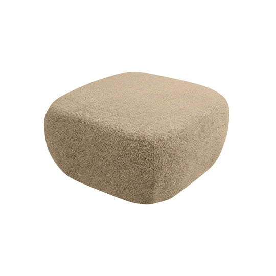 Pouf CASANOVA Santiago en tissu bouclette café
