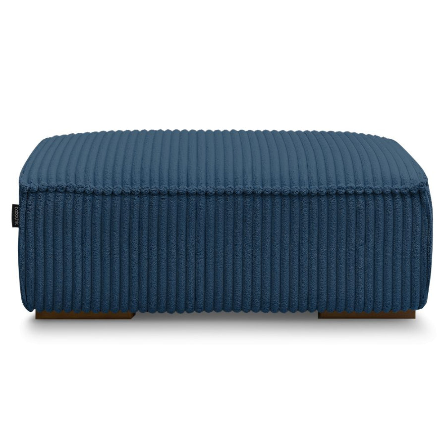 Pouf BOBOCHIC Chelsea en velours côtelé doux bleu
