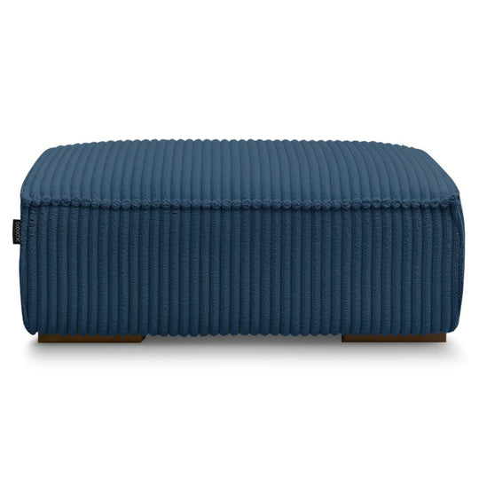 Pouf BOBOCHIC Chelsea en velours côtelé doux bleu