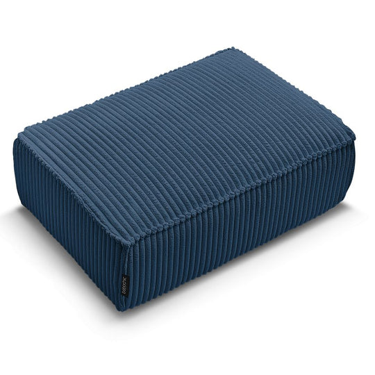 Pouf BOBOCHIC Chelsea en velours côtelé doux bleu
