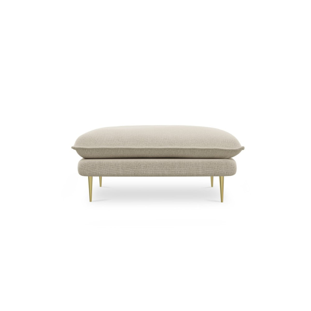 Pouf COSMOPOLITAN DESIGN Vienna en tissu structurel beige pieds doré
