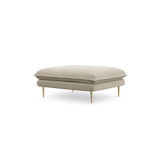 Pouf COSMOPOLITAN DESIGN Vienna en tissu structurel beige pieds doré