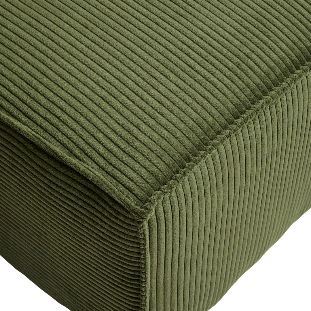 Pouf KAVE HOME Blok 150x70cm en velours côtelé vert
