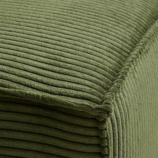 Pouf KAVE HOME Blok 150x70cm en velours côtelé vert