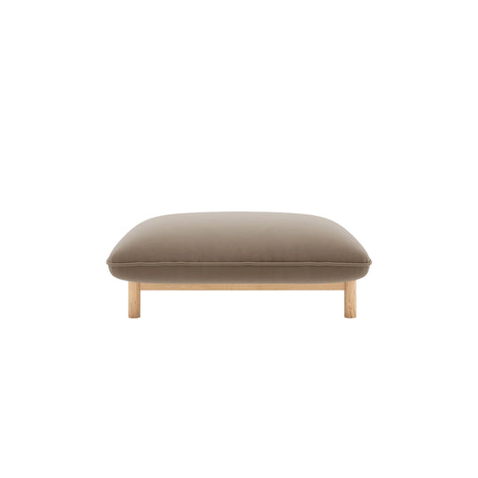 Pouf MICADONI Ada en velours marron clair 65x95cm