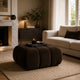 Pouf MICADONI Bellis en velours marron foncé