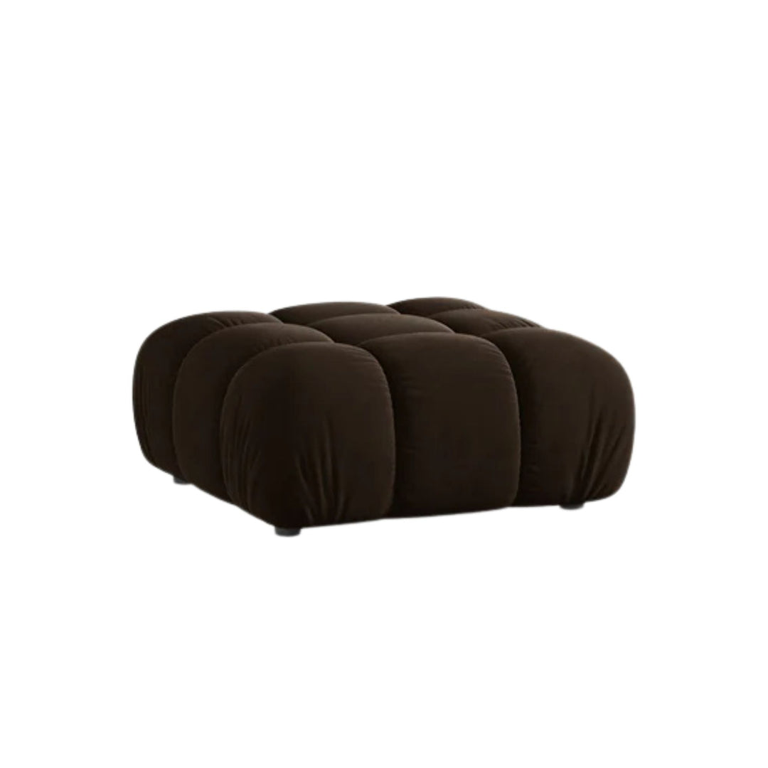 Pouf MICADONI Bellis en velours marron foncé