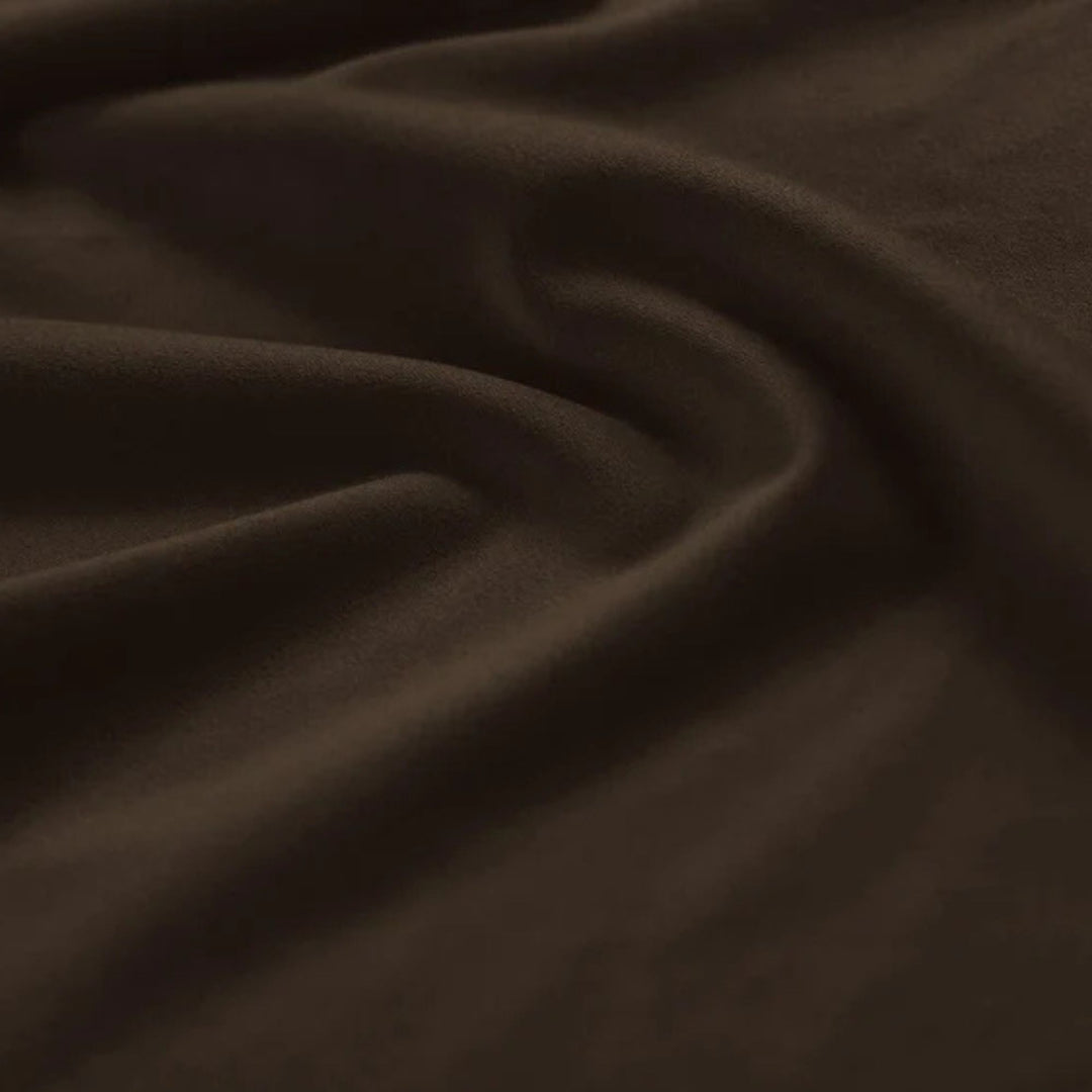 Pouf MICADONI Bellis en velours marron foncé