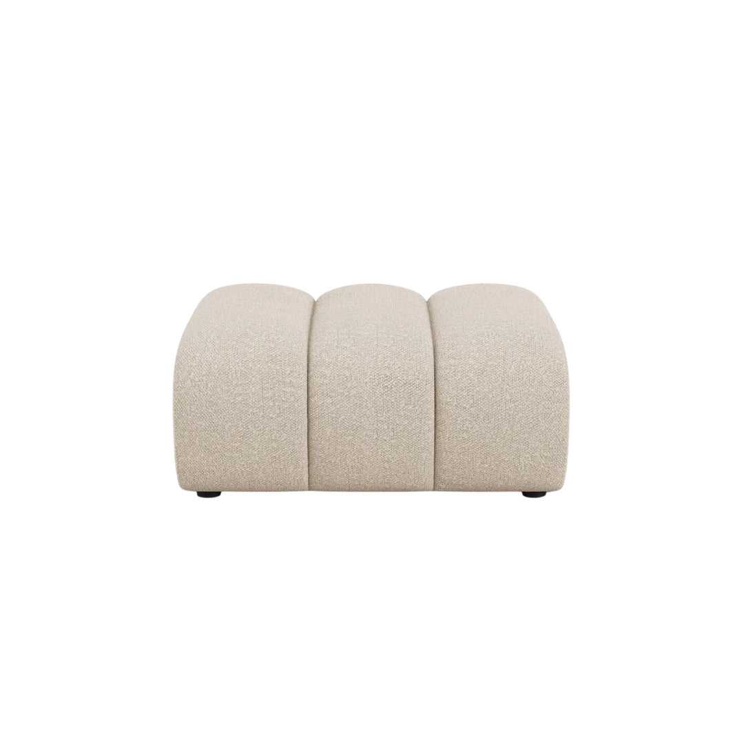 Pouf MICADONI Lupine en tissu bouclé beige