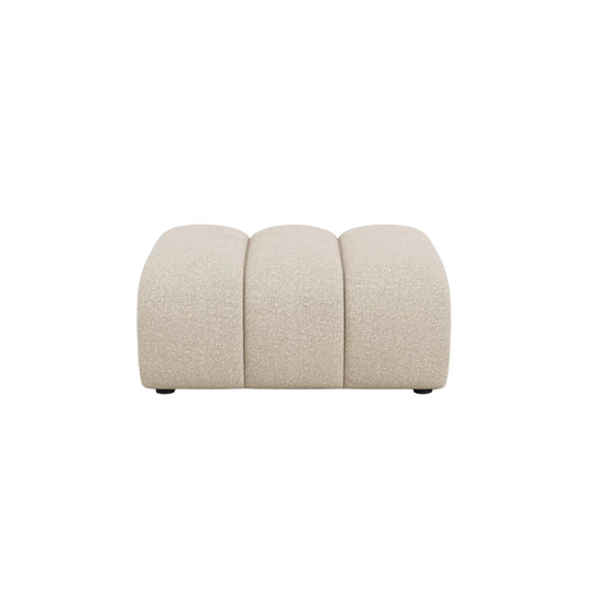 Pouf MICADONI Lupine en tissu bouclé beige