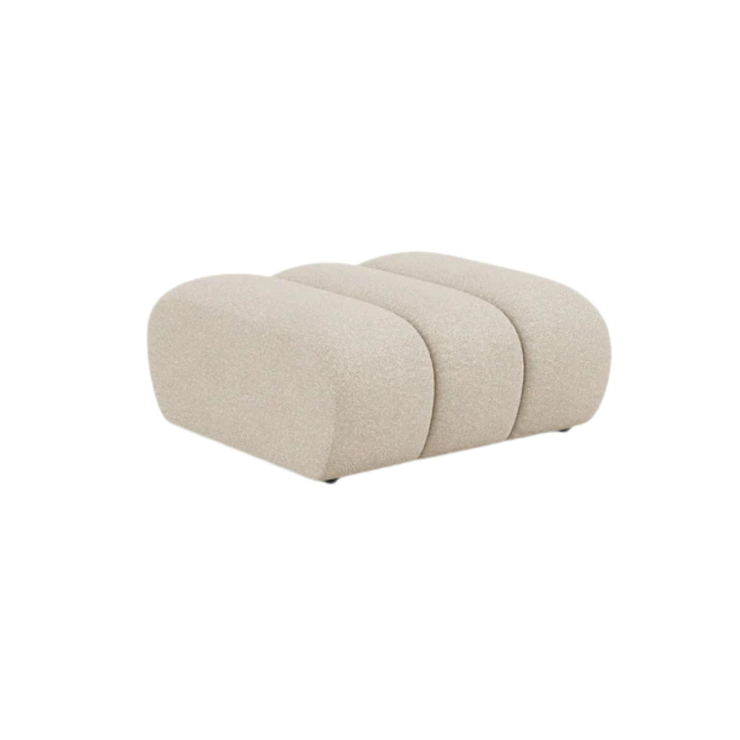 Pouf MICADONI Lupine en tissu bouclé beige