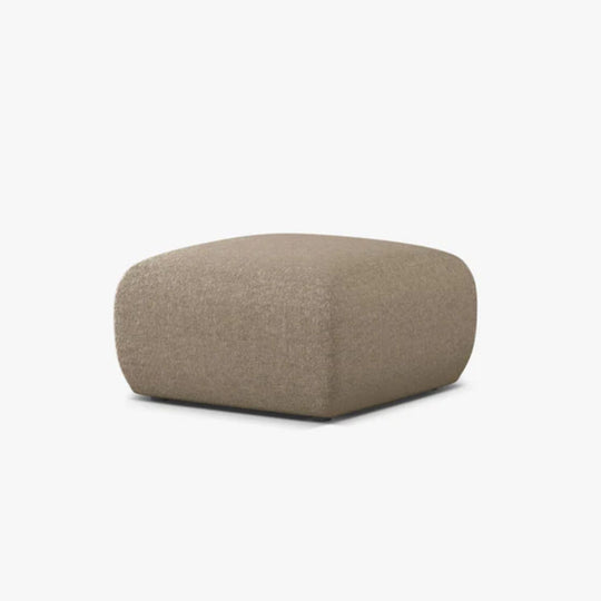 Pouf MICADONI Molino en tissu chenille beige foncé