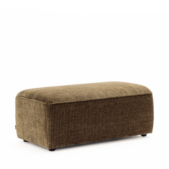 Pouf DRAWER Noor pour canapé modulable en velours côtelé kaki