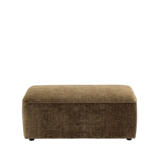 Pouf DRAWER Noor pour canapé modulable en velours côtelé kaki