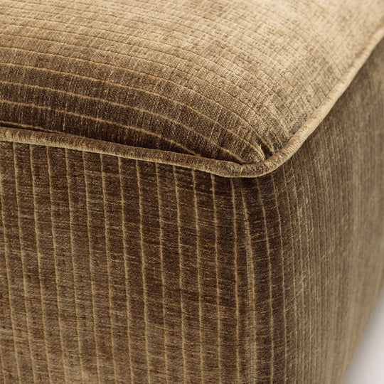 Pouf DRAWER Noor pour canapé modulable en velours côtelé kaki
