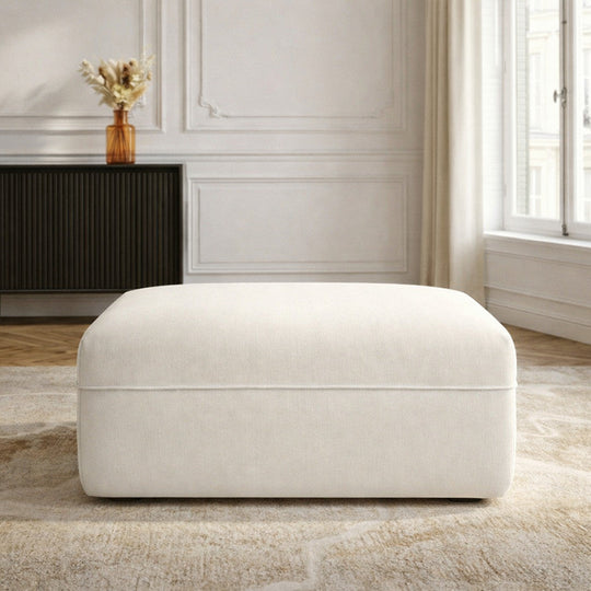Pouf BOBOCHIC Luigi en tissu lisse beige — photo produit