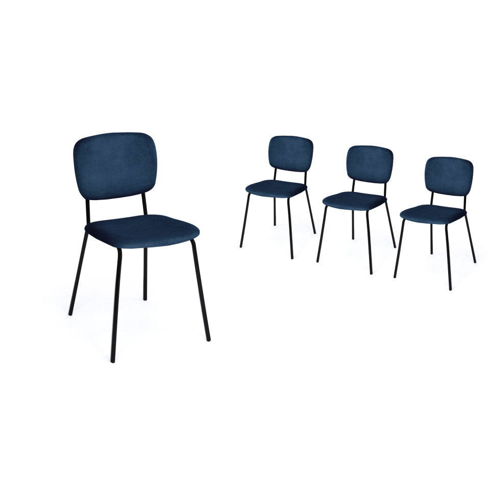 Lot de 4 chaises Clara Bleu