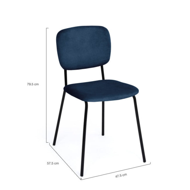 Lot de 4 chaises Clara Bleu