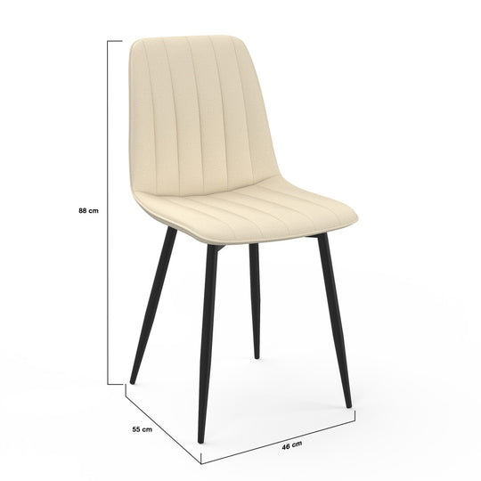 Lot de 6 chaises Fiona beige