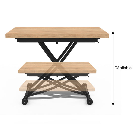 Table basse relevable 2 en 1 Tribeca