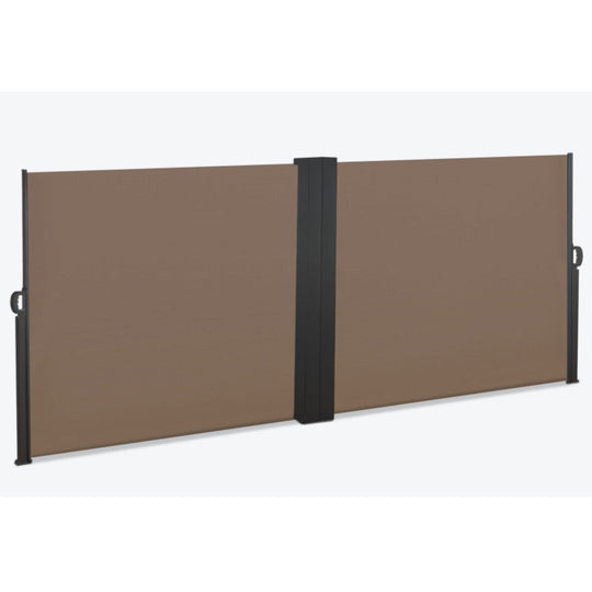 Paravent rétractable double premium taupe 1.6x2,5m