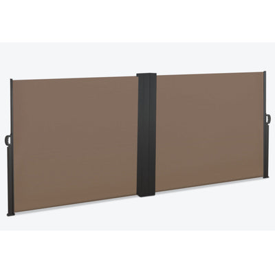 Paravent rétractable double premium taupe 1.6x2,5m