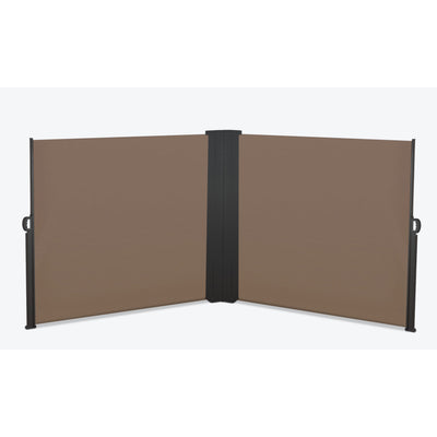 Paravent rétractable double premium taupe 1.6x2,5m