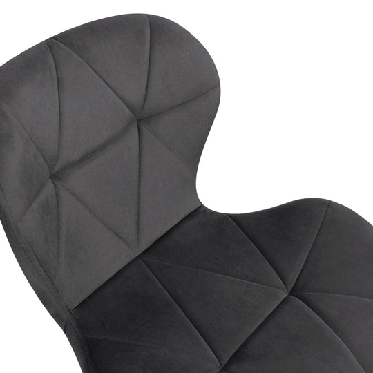 Lot de 2 chaises DAISY en velours gris foncé