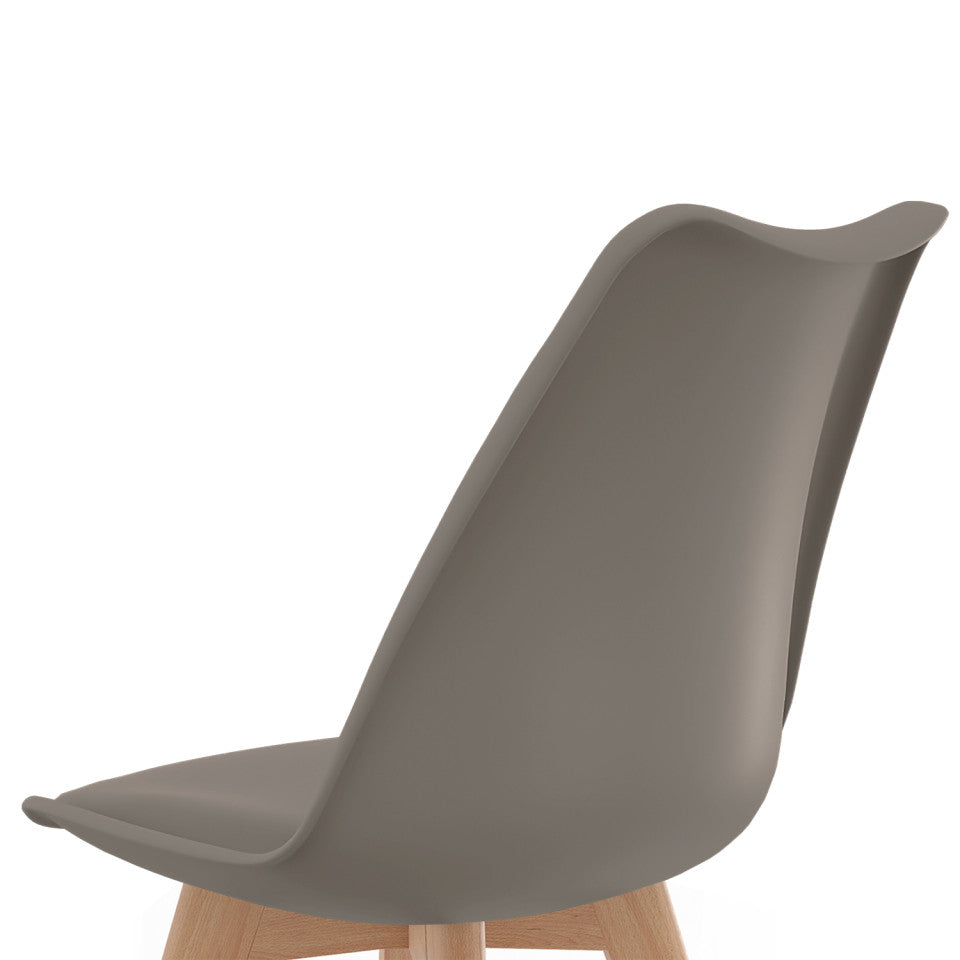 Lot de 2 chaises Nordia Taupe pieds bois de hêtre