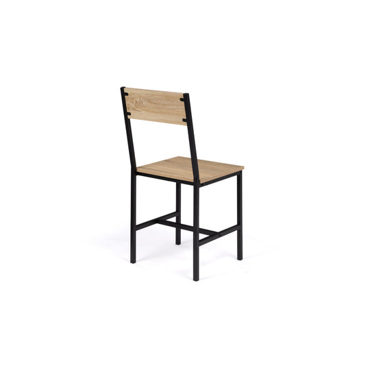 Lot de 6 chaises memphis en bois et pieds métal