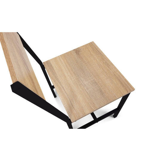 Lot de 6 chaises memphis en bois et pieds métal