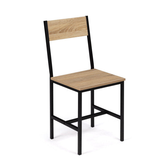 Lot de 6 chaises memphis en bois et pieds métal